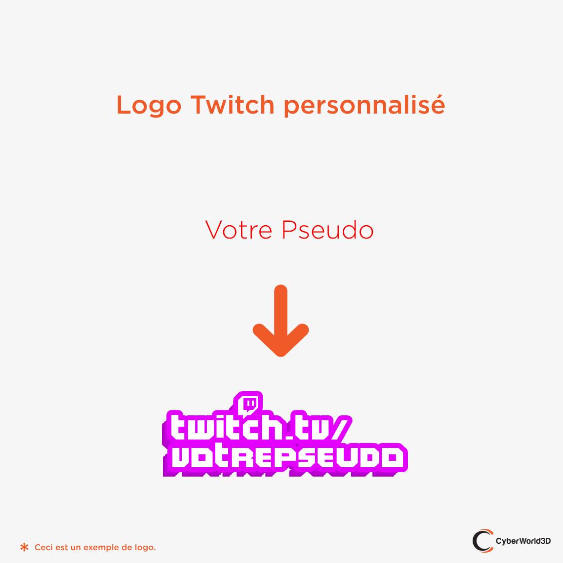 Logo Twitch personnalisé en 3D