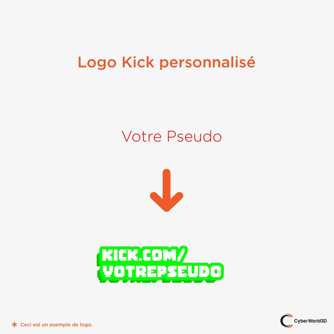 Logo Kick personnalisé en 3D